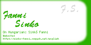 fanni sinko business card