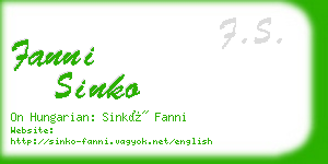 fanni sinko business card